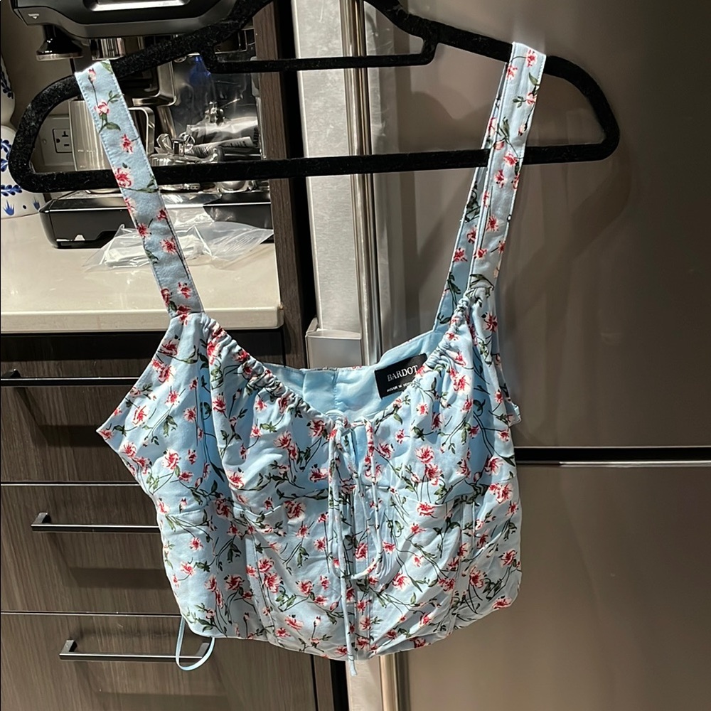 Floral Blue Crop Top